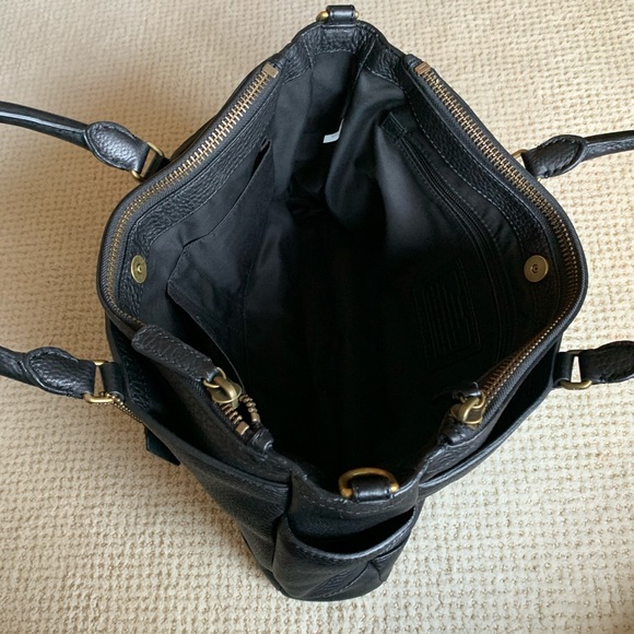Coach Black Pebbled Leather Brief w Strap - Picture 3 of 3